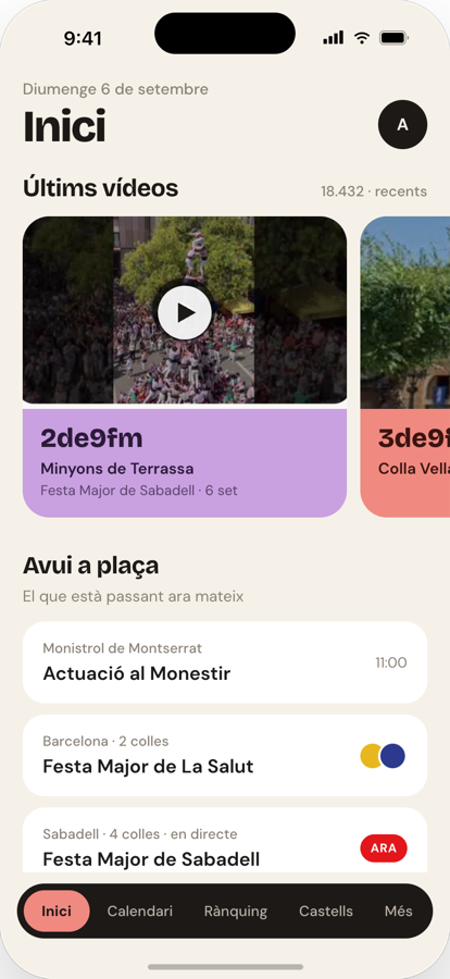 Castellers app home